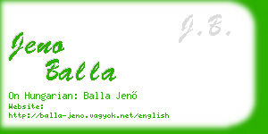 jeno balla business card