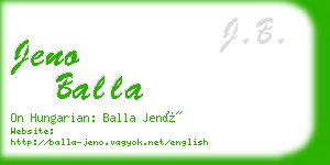 jeno balla business card